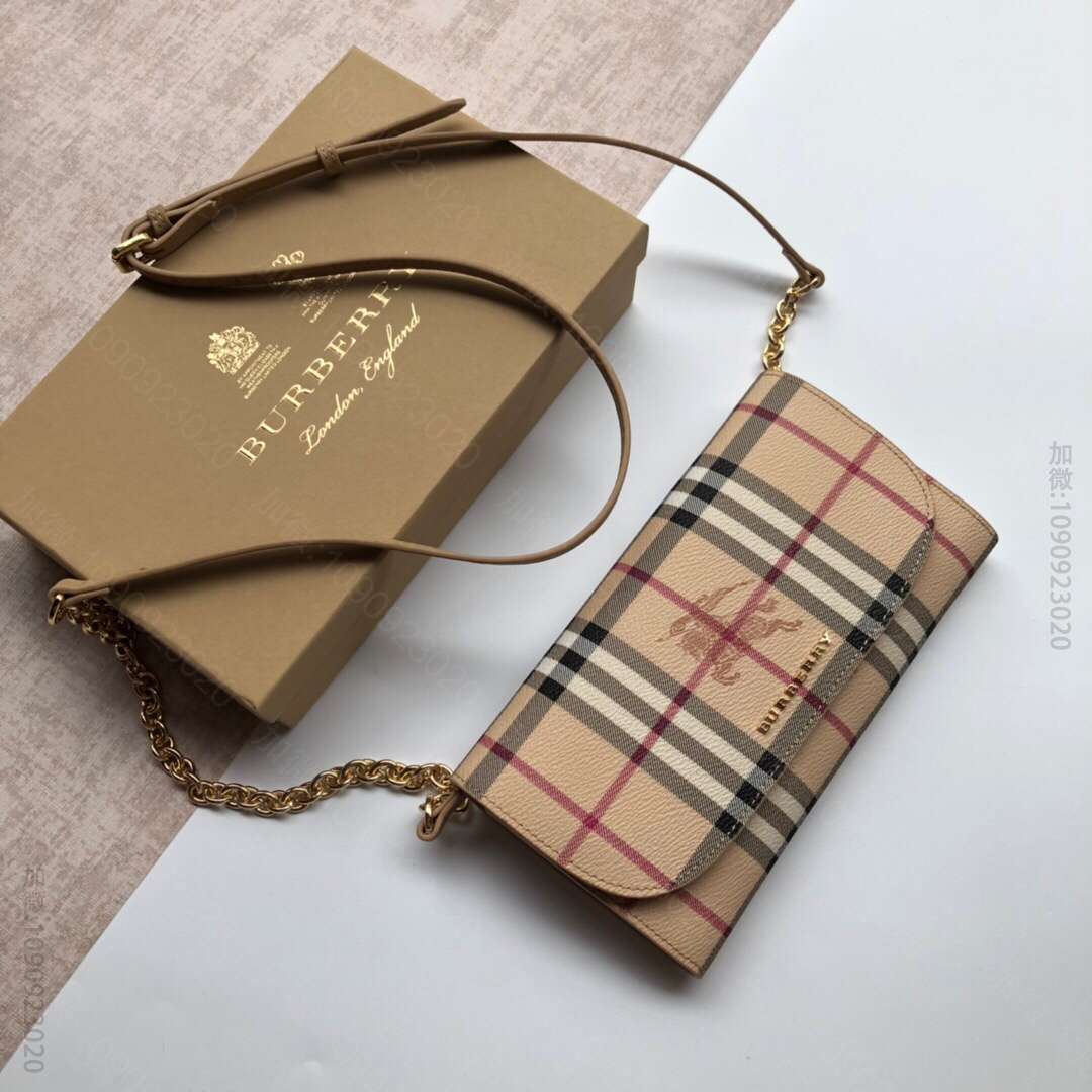 Burberry巴宝莉House 格纹拼皮革钱夹4801