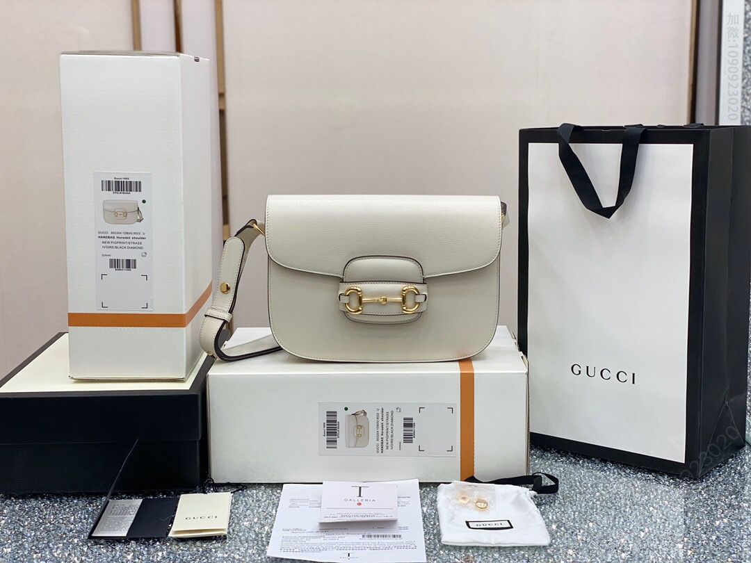 【正品原厂皮】Gucci 1955马衔扣肩背马鞍包 602204 1DB0G 9022