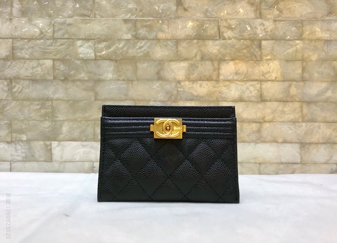 Chanel/香奈儿 Boy新品卡套 进口球纹片式卡包 A84431 Y33262 0B735