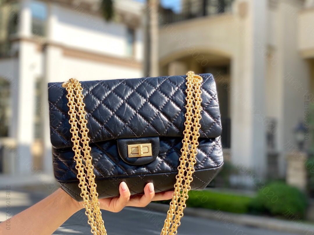 【正品原厂皮】Chanel/香奈儿 2.55 复古做旧菱格链条包 28CM