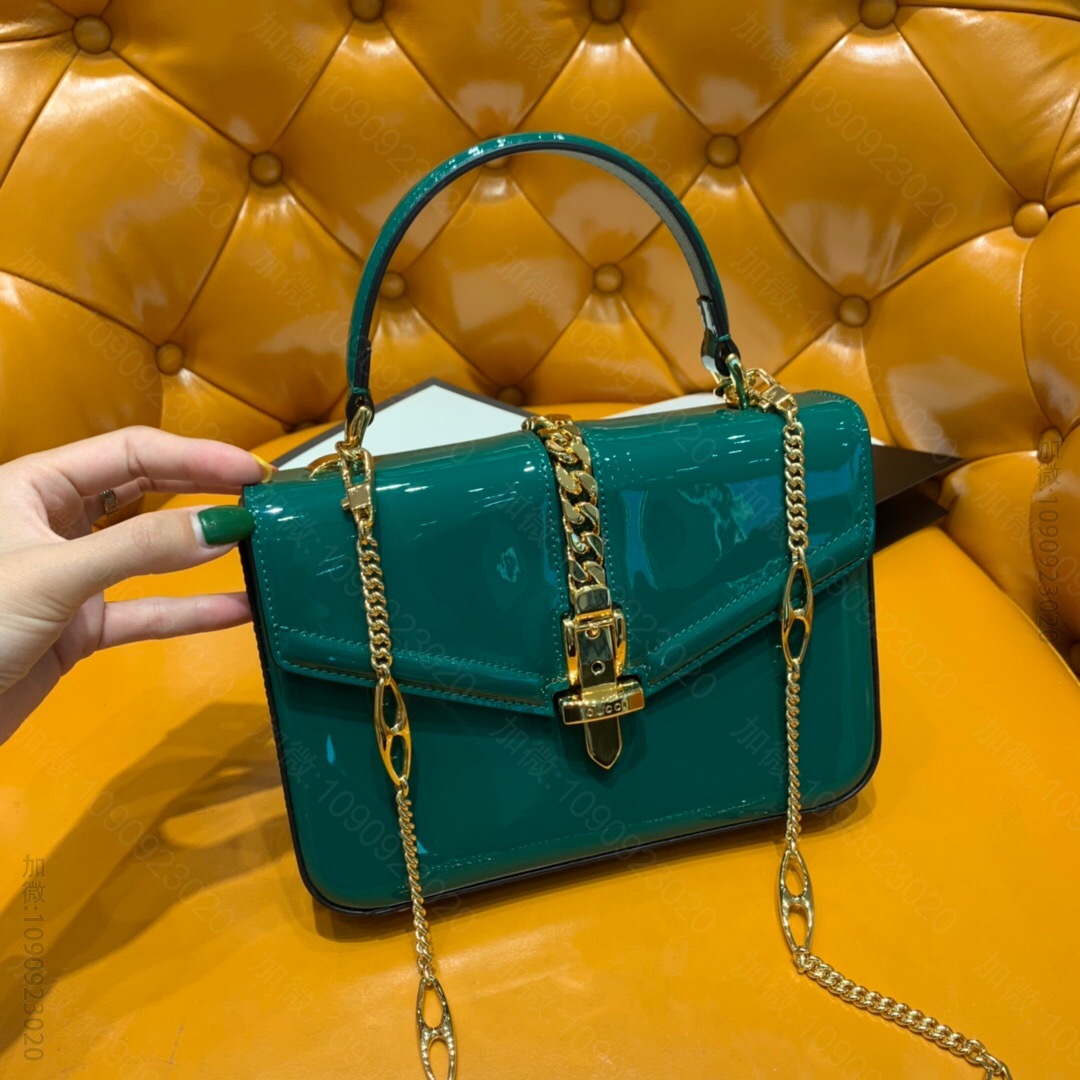 Gucci古驰 Sylvie 1969系列漆皮迷你手提包 589479 1J...
