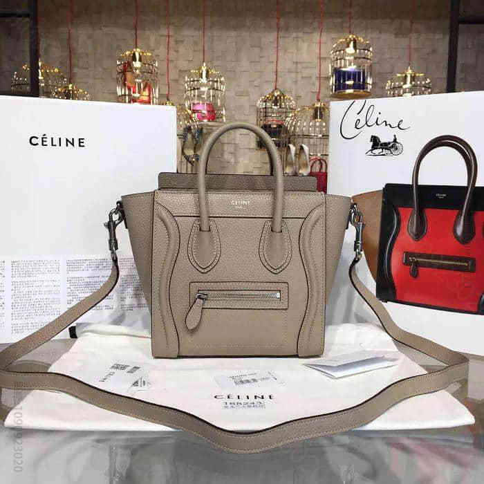 Celine海外原单品质囧脸包 168243杏色