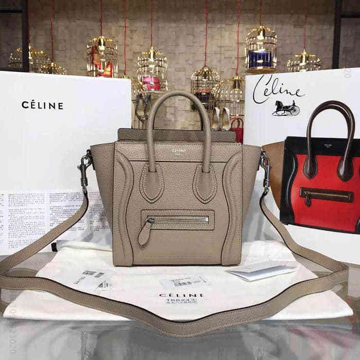 Celine海外原单品质囧脸包 168243杏色