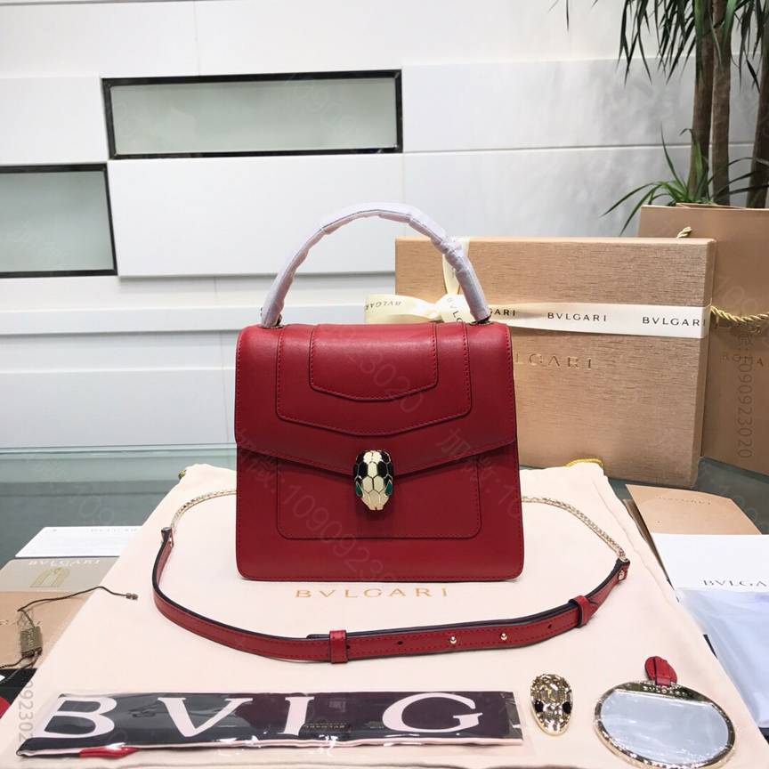 BVLGARI宝格丽Serpenti系列进口原单牛皮手提包38329