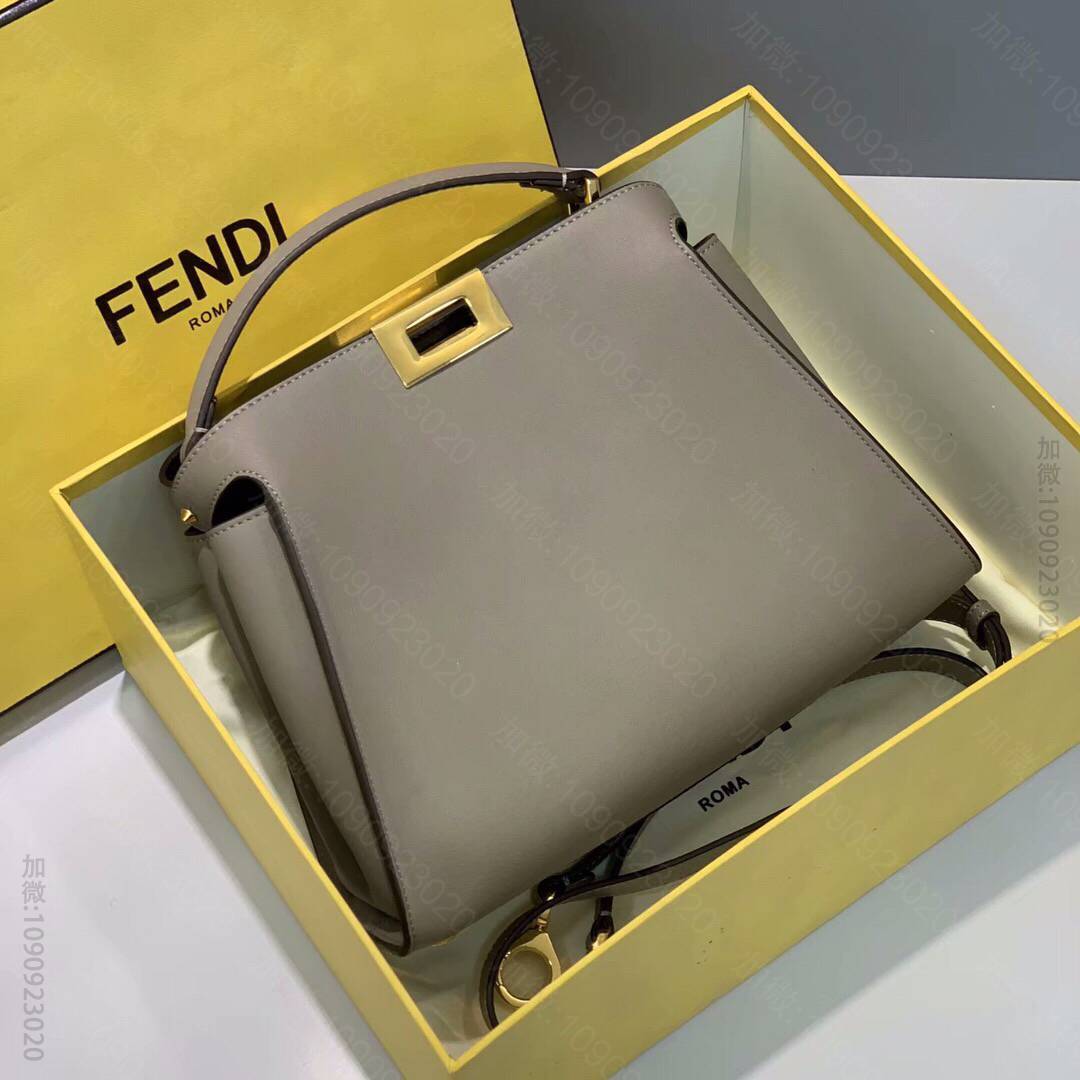 FENDI芬迪PEEKABOO意大利柔软牛皮单肩手提包302