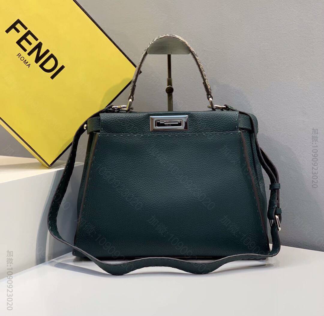 FENDI芬迪PEEKABOO罗马牛皮全手工缝制手提单肩包5290M