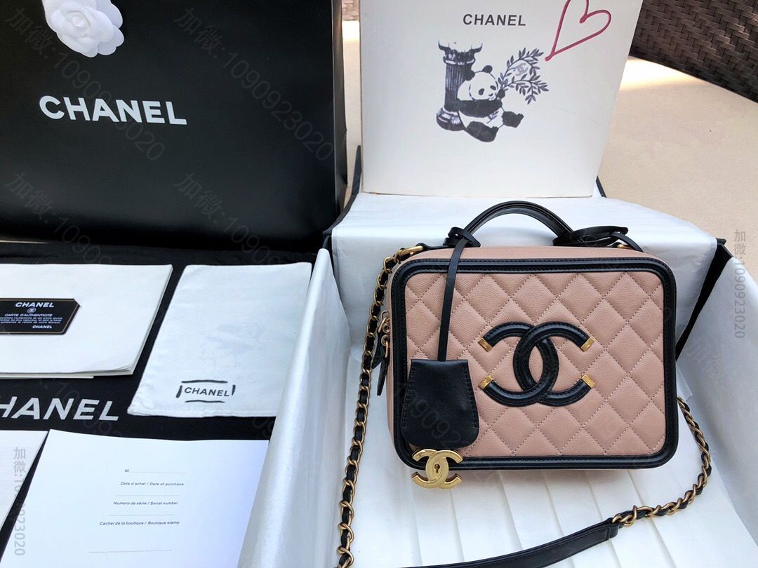 Chanel/香奈儿 杏黑 大号相机包 21CM