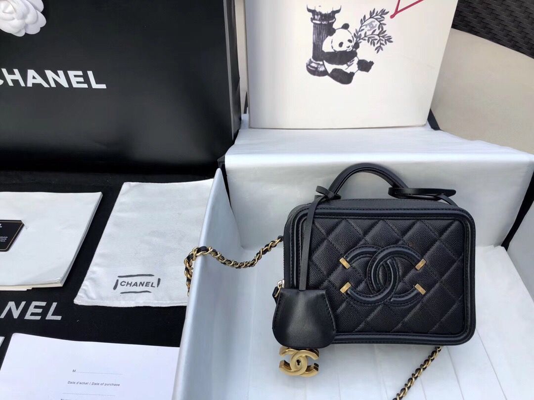 高仿香奈儿女士手提包 香奈儿女包 Chanel/香奈儿 黑色 小号相机包 17CM 香奈儿手提包 