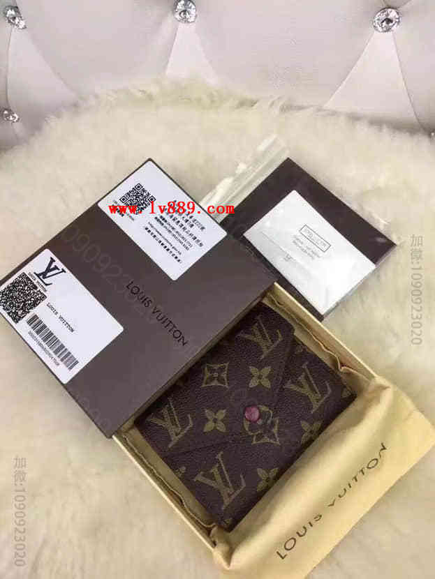 代购 LV M41938 路易威登Monogram老花橙色 短款三折Vict...