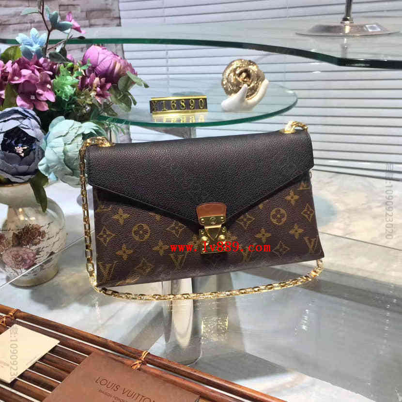 M41223_LV M41223 路易威登 Pallas Chain手袋 老花Monogram链条单肩斜挎包 高仿LV女包