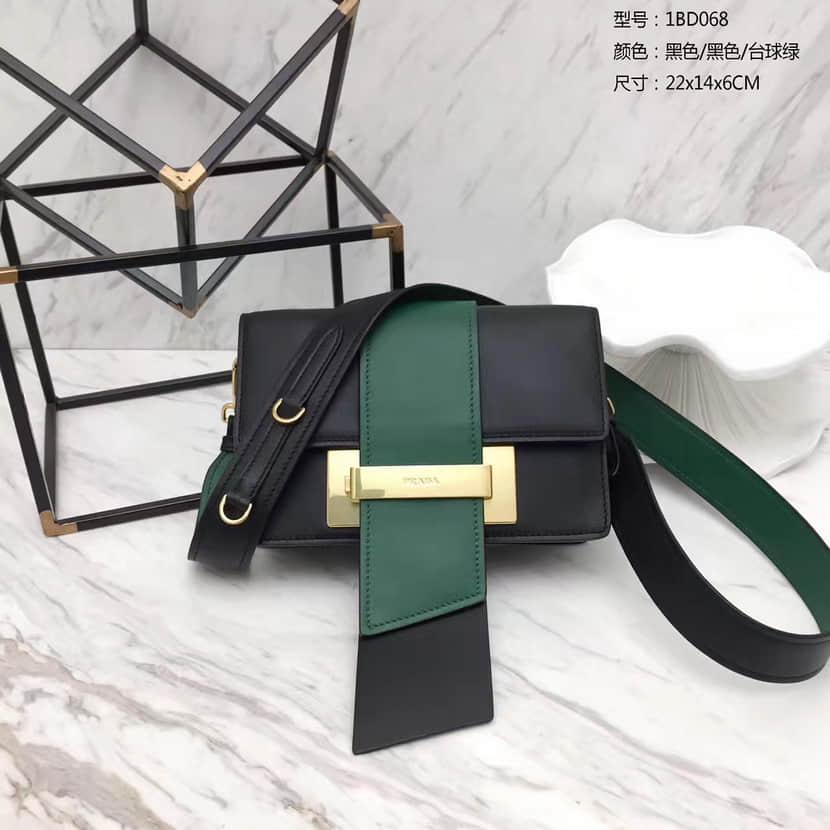 香港专柜代购 普拉达prada metal ribbon bag 小牛皮手袋1BD068