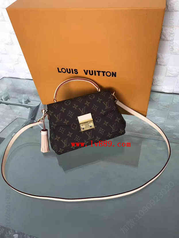 LV N53000 路易威登Croisette手袋 棋盘格Damier Ebene手提肩背斜跨包