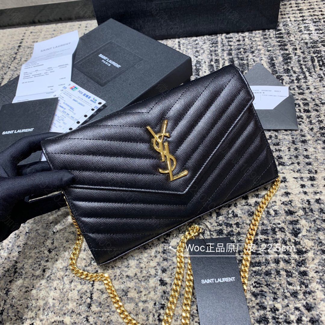 YSL/圣罗兰 MONOGRAM鱼子酱纹路原厂皮信封包 377828