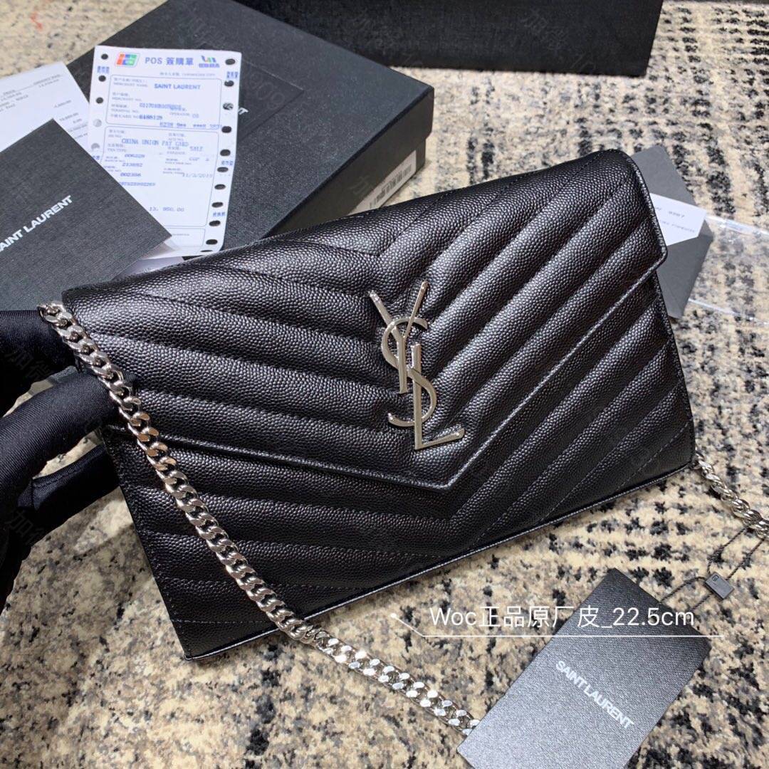 YSL/圣罗兰 MONOGRAM鱼子酱纹路原厂皮信封包 377828
