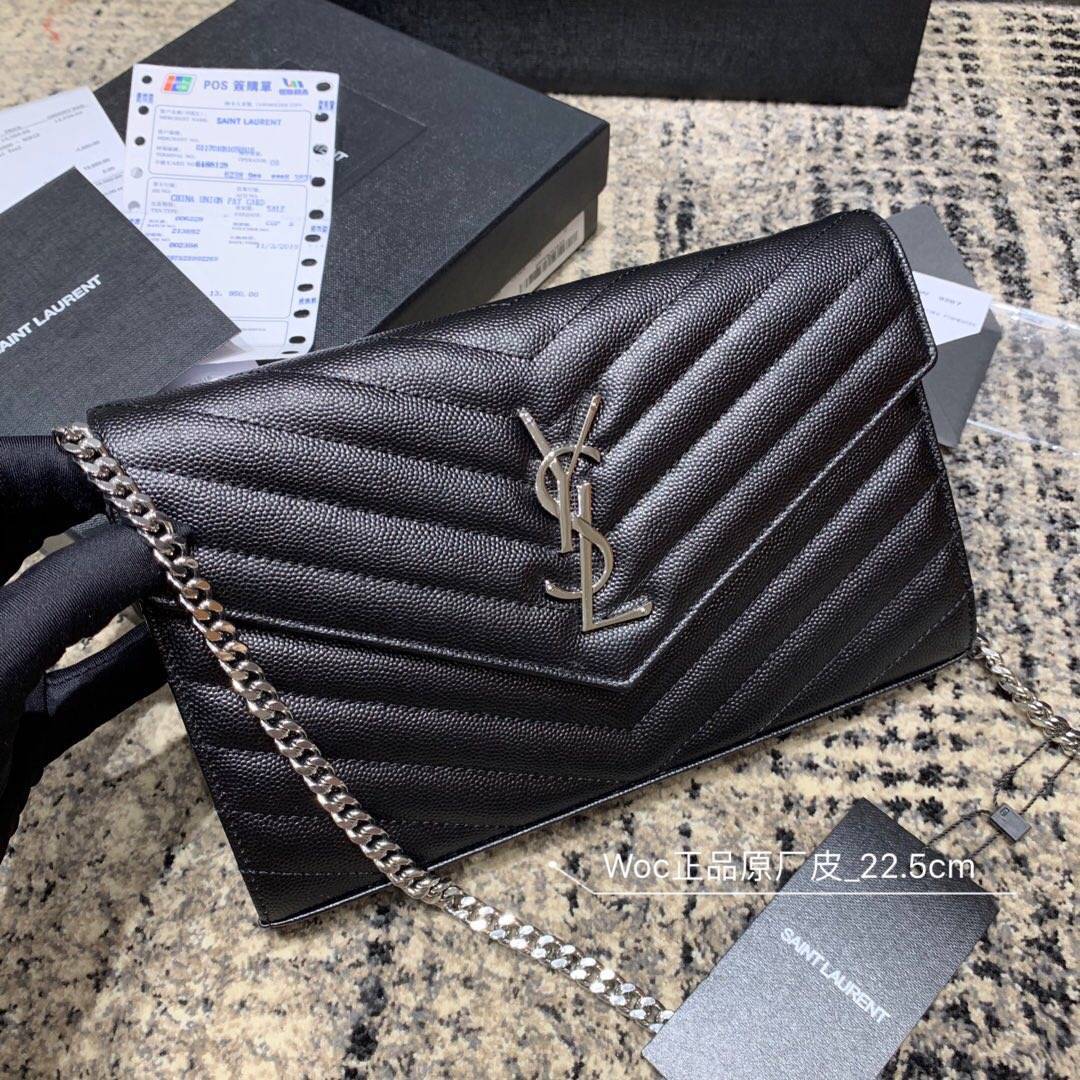 YSL/圣罗兰 MONOGRAM鱼子酱纹路原厂皮信封包 377828