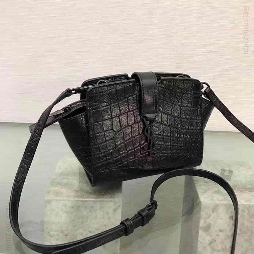 圣罗兰 SAINT LAURENT 黑色鳄鱼压纹真皮TOY YSL CABAS挎包
