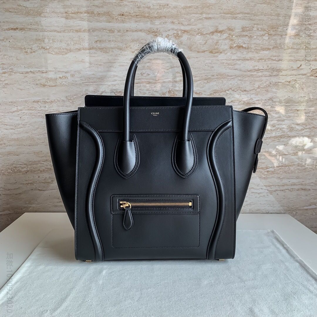 Celine/赛琳 黑色平纹LUGGAGE MINI大号平纹小牛皮手袋 189213