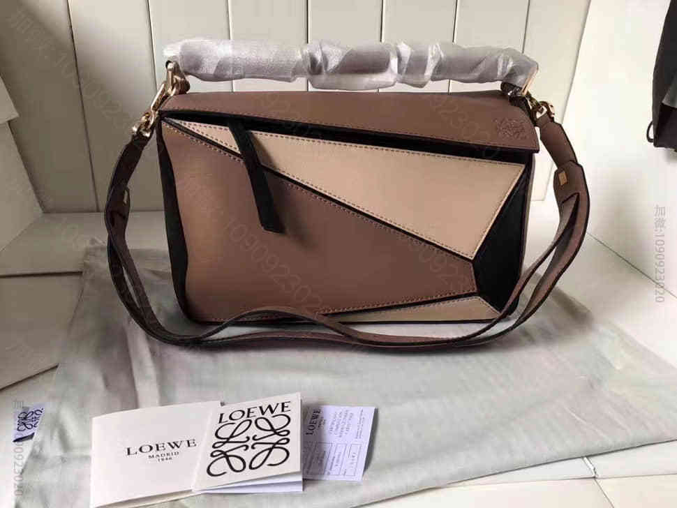 Puzzle Bag – Loewe（罗意威）咖啡拼色 手提斜挎包