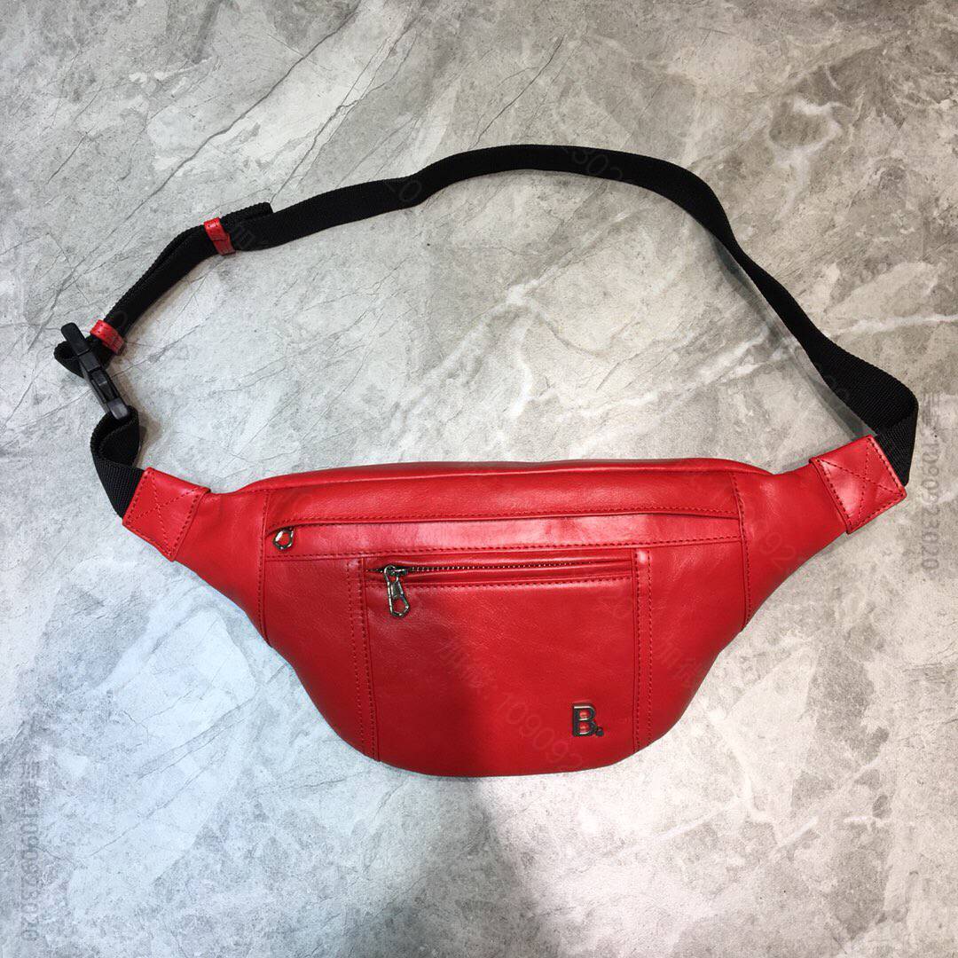 Balenciaga巴黎世家红色nappa小牛皮腰包408