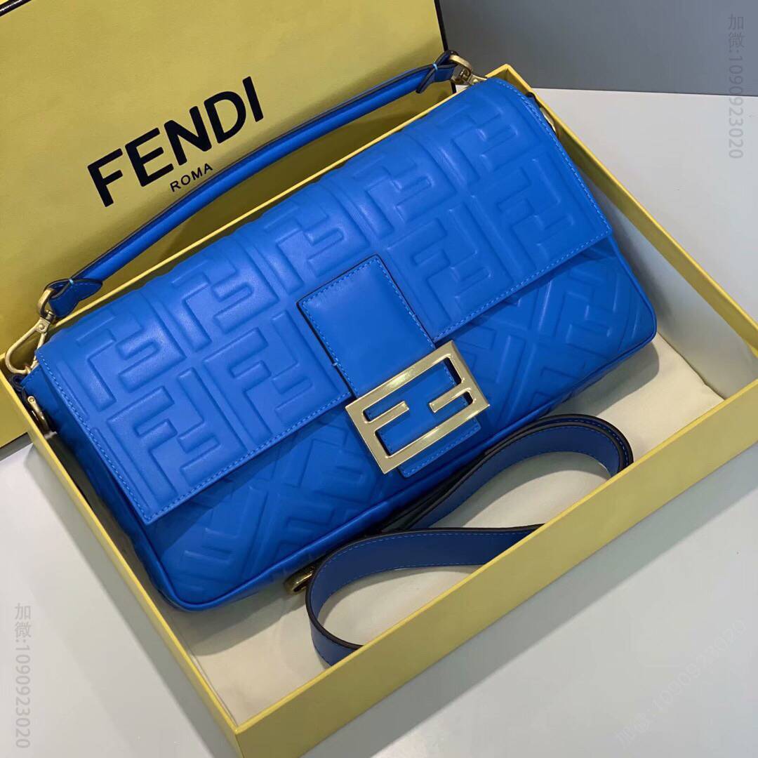 FENDI芬迪羊皮压印全身 F设计翻盖斜挎手提包0192