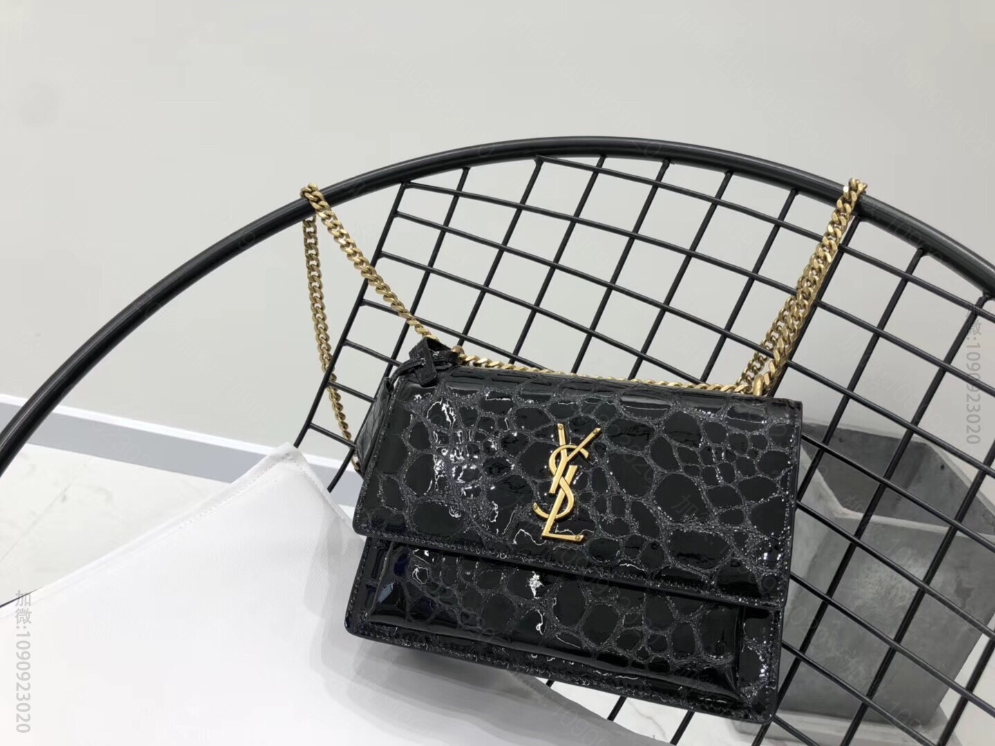 YSL/圣罗兰 sunset 乌龟纹 单肩斜挎链条包 442906