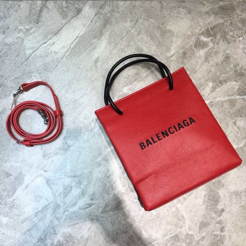 Balenciaga巴黎世家进口小牛皮纤长nappa小羊皮提手小号方形购物包482545