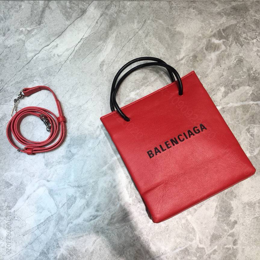Balenciaga巴黎世家进口小牛皮纤长nappa小羊皮提手小号方形购物包...