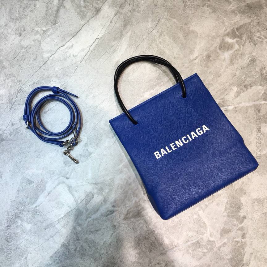 Balenciaga巴黎世家进口小牛皮纤长nappa小羊皮提手小号方形购物包...