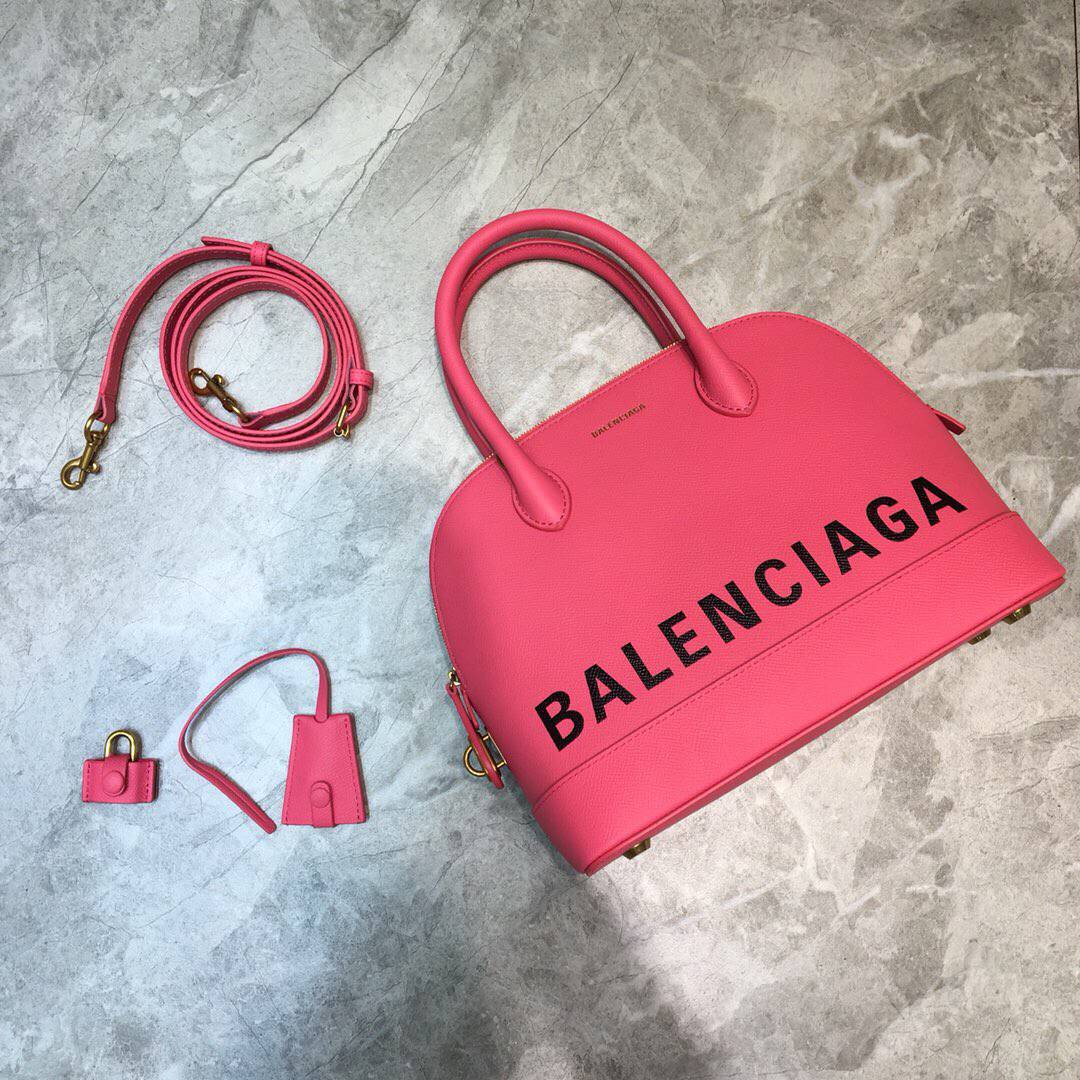 Balenciaga巴黎世家玫红色Ville贝壳包087
