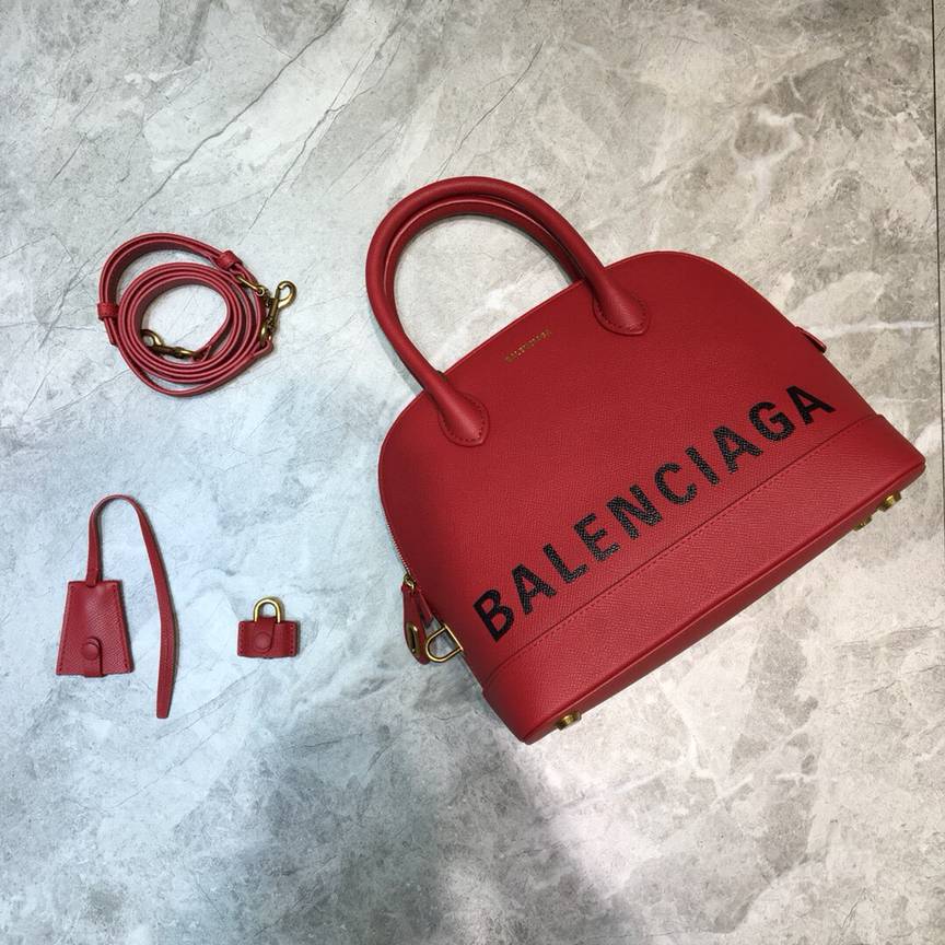 Balenciaga巴黎世家大红色Ville贝壳包087