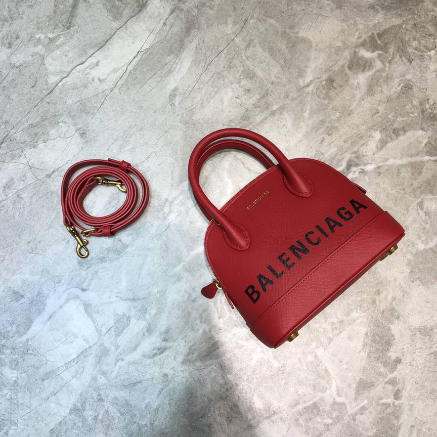 Balenciaga巴黎世家大红色Ville贝壳包087
