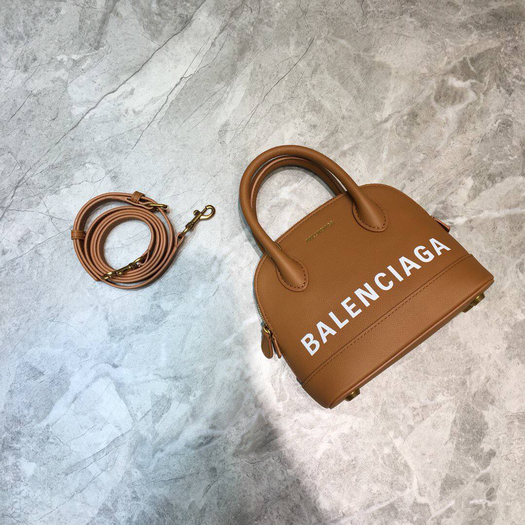 Balenciaga巴黎世家焦糖色Ville贝壳包087