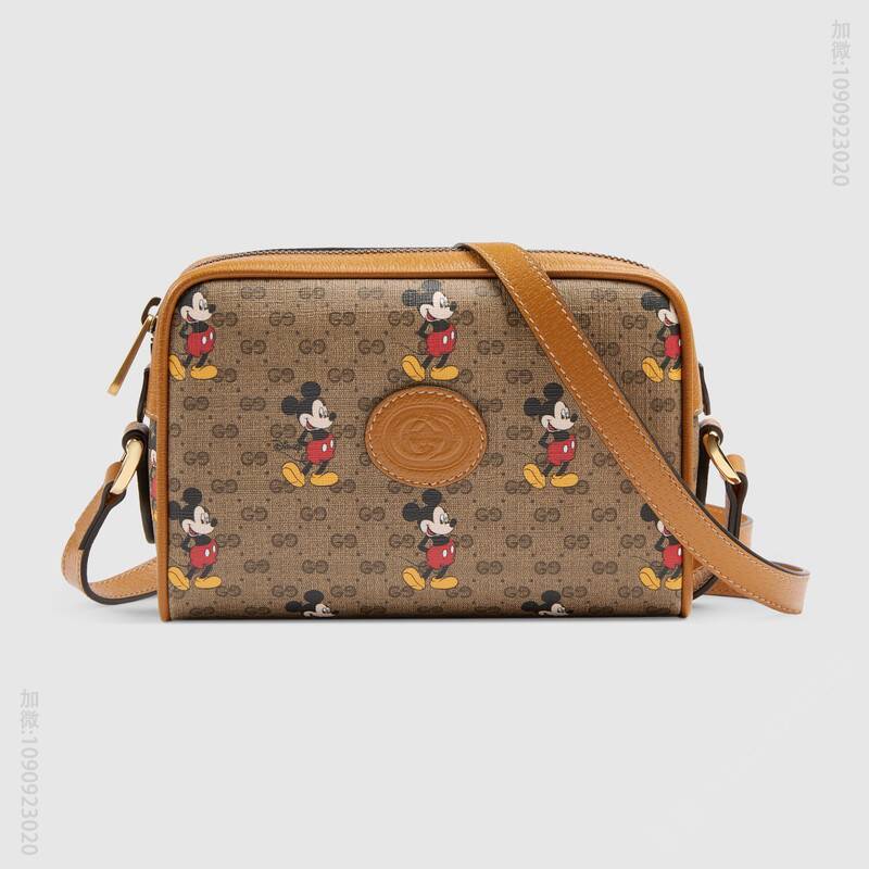 Gucci Disney迪士尼米老鼠印花单肩斜挎包相机包 602536