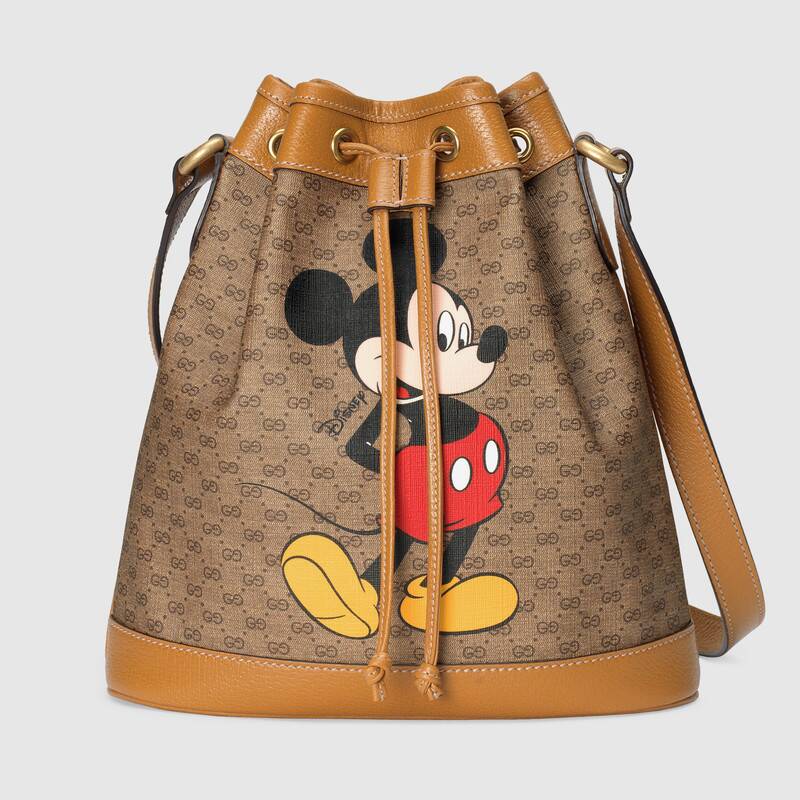 Gucci古驰 Gucci Disney迪士尼米老鼠印花水桶包 602691...