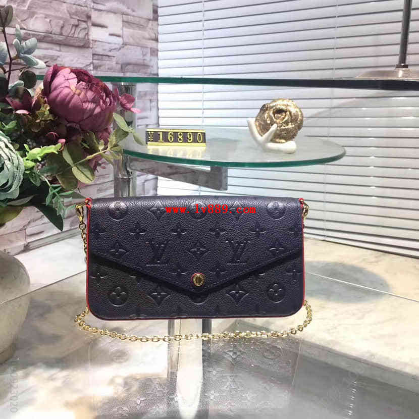 LV Pochette Félicie 三件套手袋 全皮onogram Empreinte链条包M64099