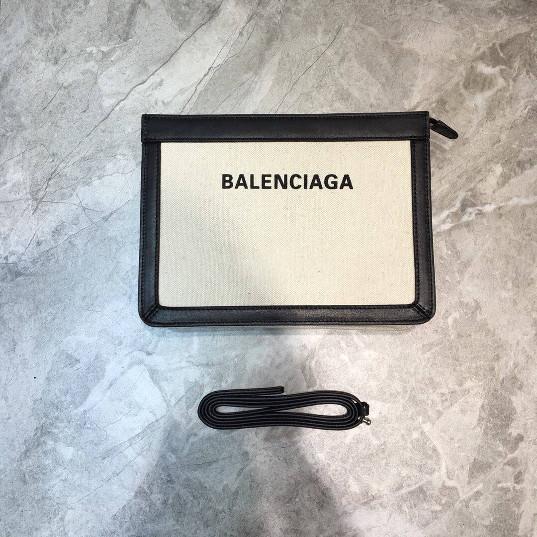 Balenciaga巴黎世家nevy box帆布拼皮信封包002