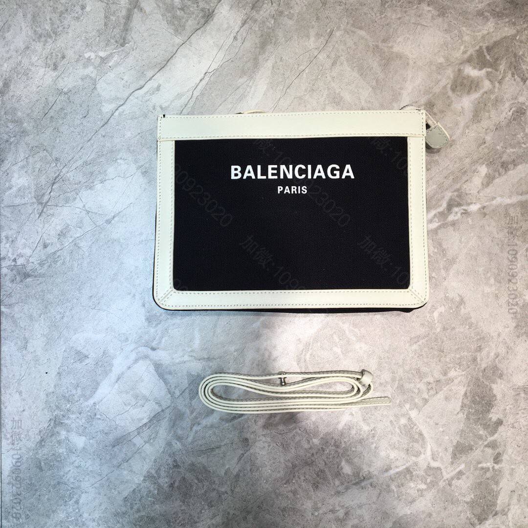 Balenciaga巴黎世家nevy box帆布拼皮信封包002