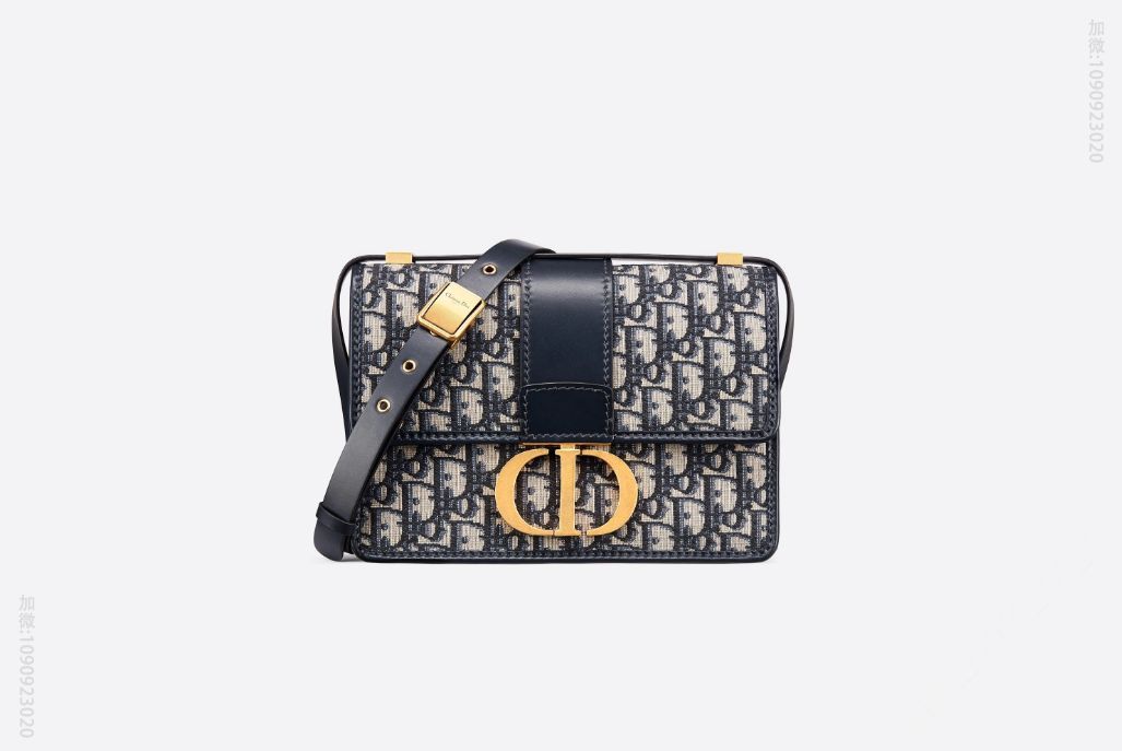 迪奥 Dior 30 Montaigne Oblique蓝色提花帆布翻盖式手袋 M9203UTZQ_M928