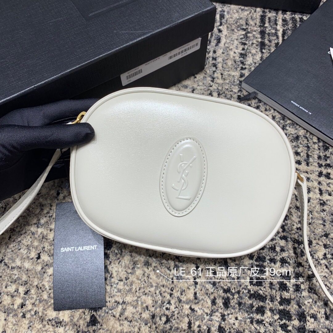YSL/圣罗兰 LE 61 牙签纹相机包 582673白色