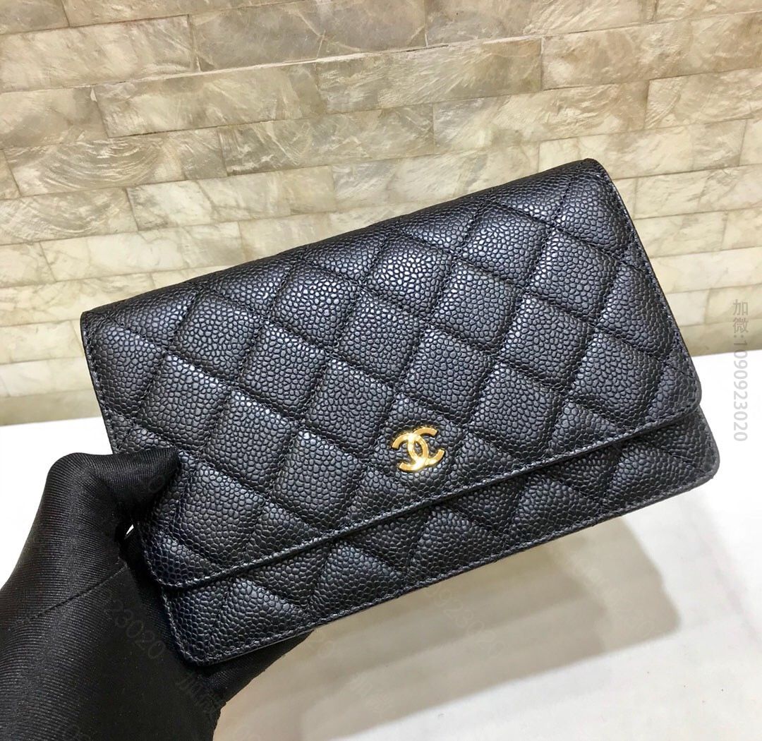 Chanel/香奈儿 进口菱格鱼子酱球纹金扣WOC斜挎小包发财包 A3381...