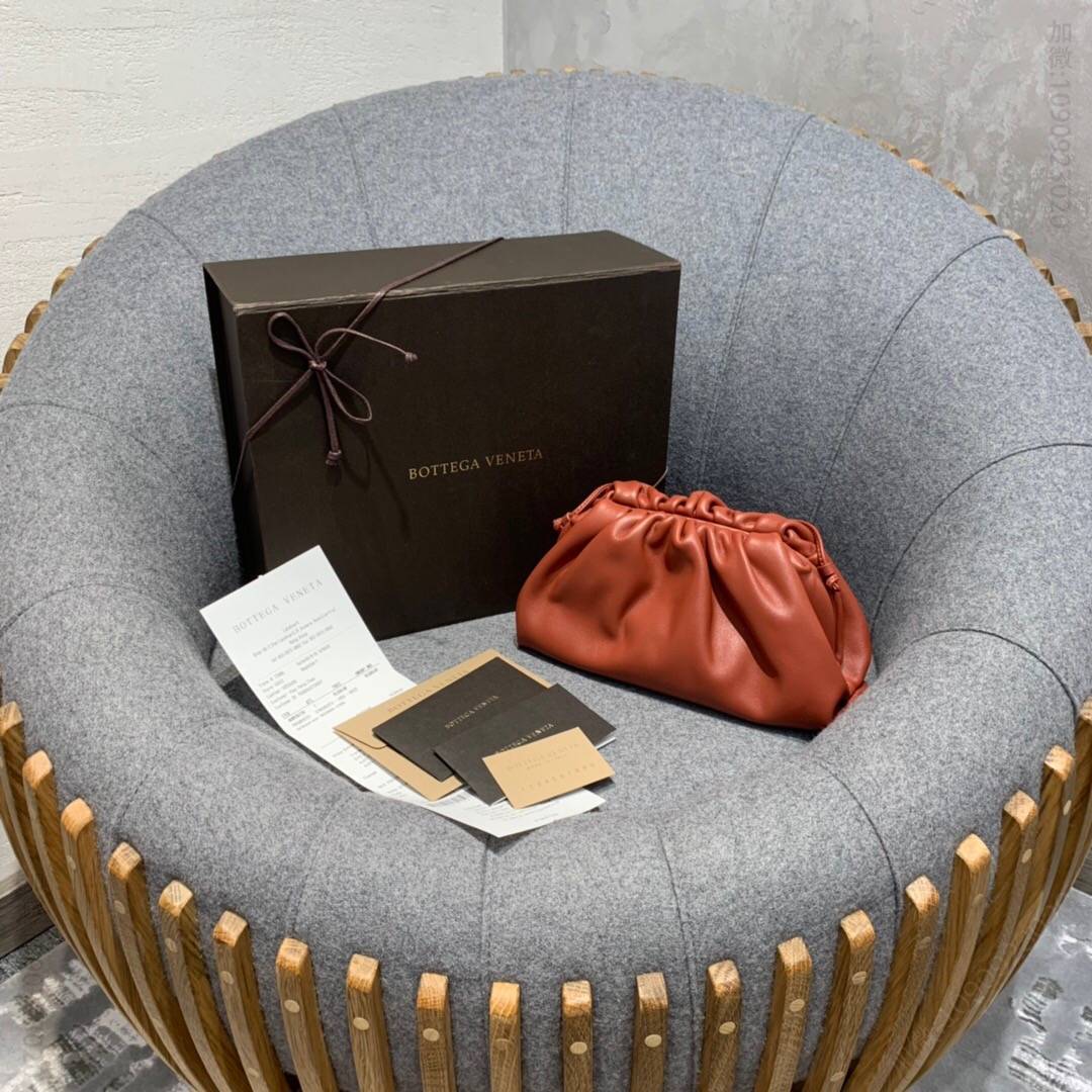 BV BottegaVeneta POUCH 20 斜挎手拿包云朵包 585852铁锈红