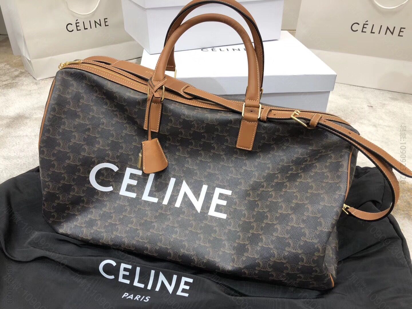 Celine/赛琳 VOYAGE TRIOMPHE帆布大号旅行袋 19147...