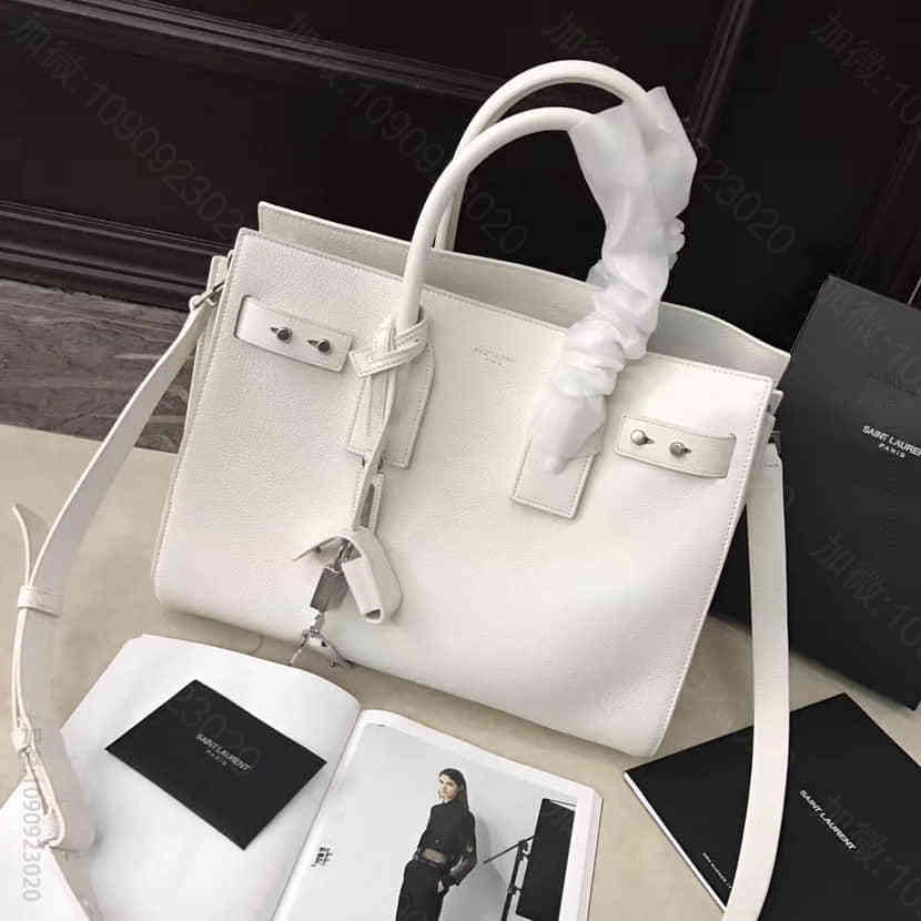 圣罗兰YSL Saint Laurent小号粉笔白柔和质地SAC DE JO...