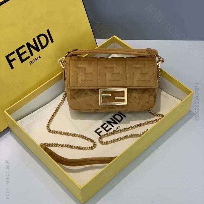 FENDI芬迪丝绒毛复古五金斜挎包317S