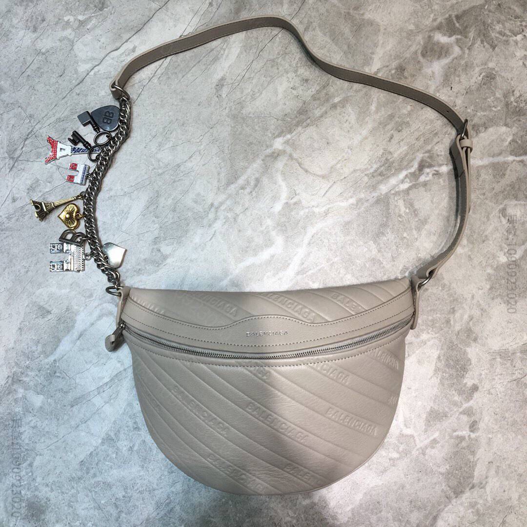 Balenciaga巴黎世家进口牛皮材质半月腰包180603