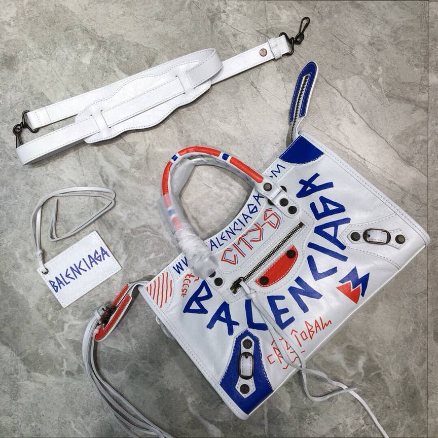 Balenciaga巴黎世家Classic City涂鸦机车包084669