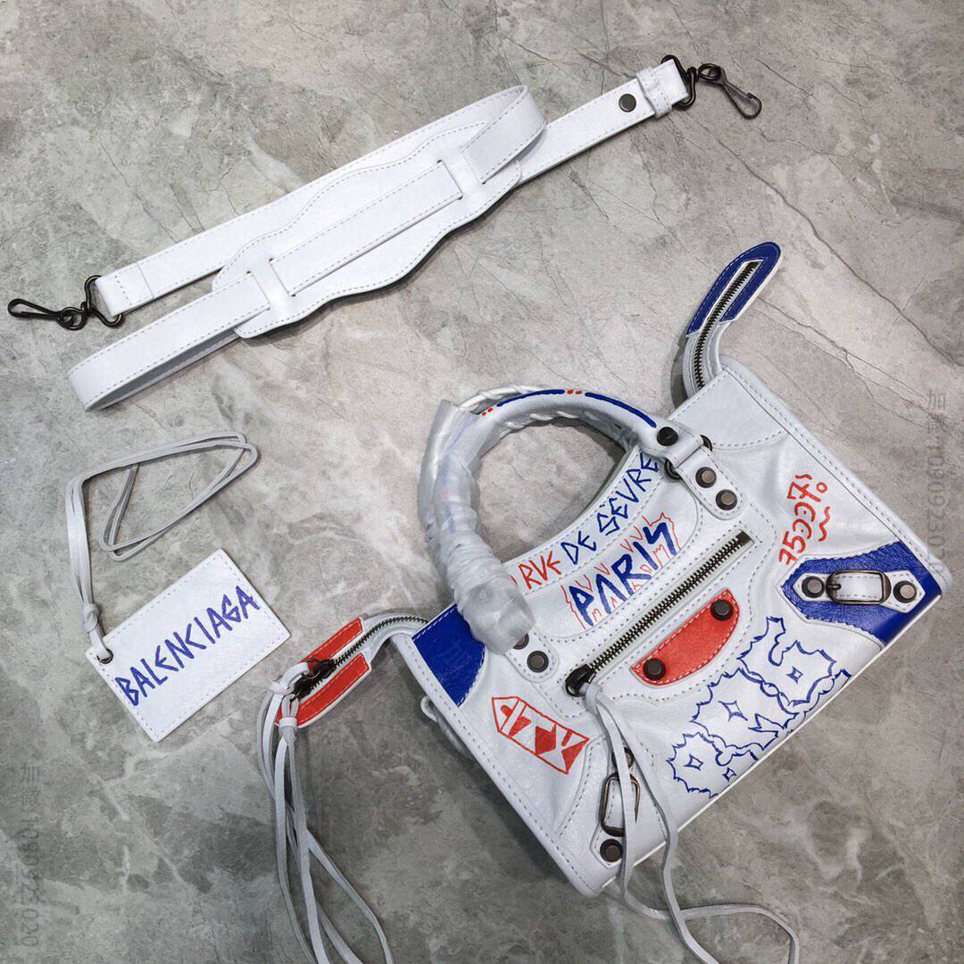 Balenciaga巴黎世家Classic City涂鸦机车包084228