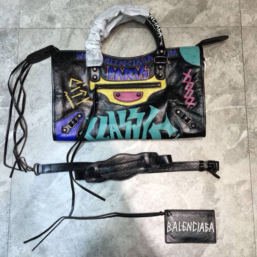 Balenciaga巴黎世家Classic City涂鸦机车包115748