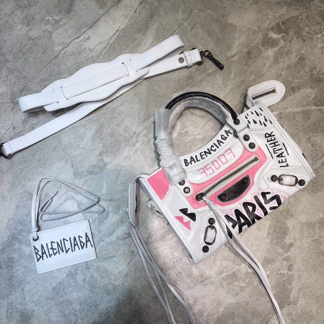 Balenciaga巴黎世家Classic City涂鸦机车包084228