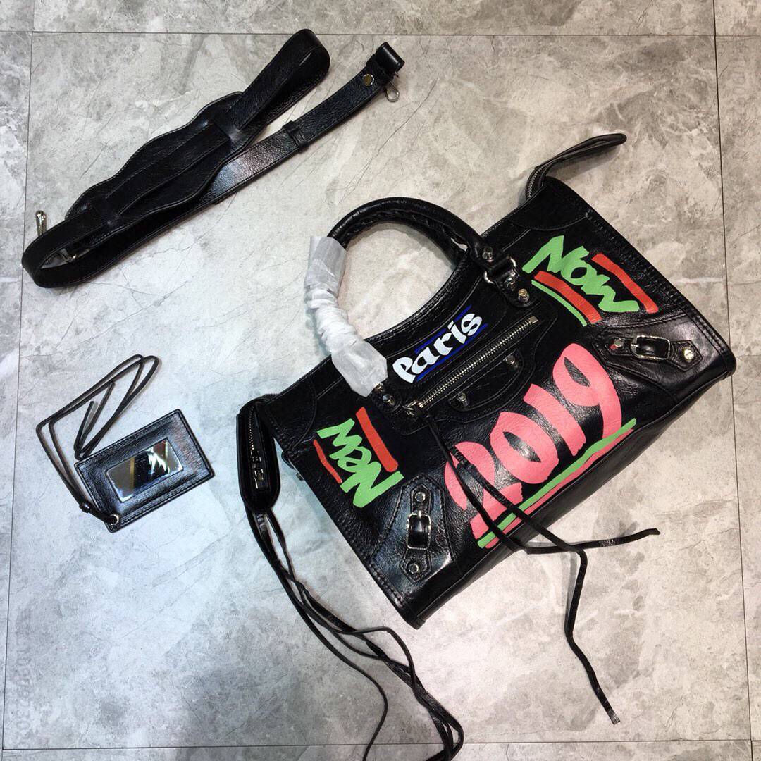 Balenciaga巴黎世家Classic City涂鸦机车包084669
